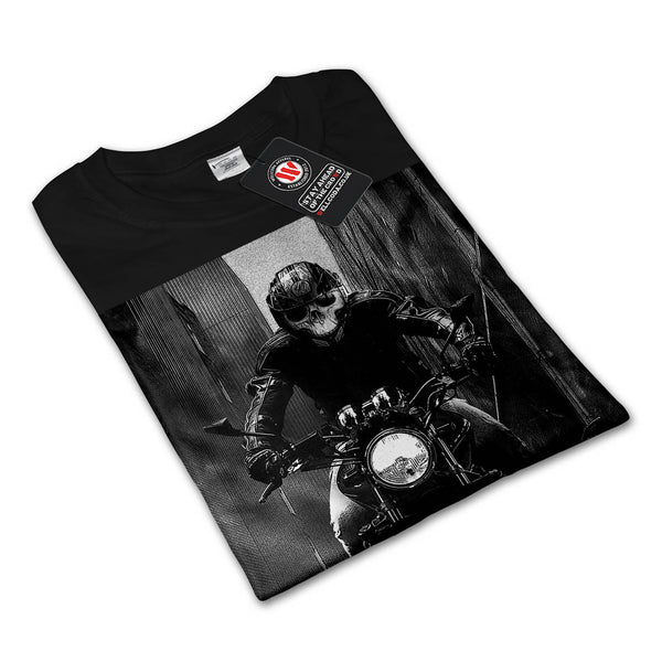 Grim Reaper Biker Mens Long Sleeve T-Shirt