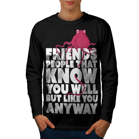 Friendly Octopus Fun Mens Long Sleeve T-Shirt