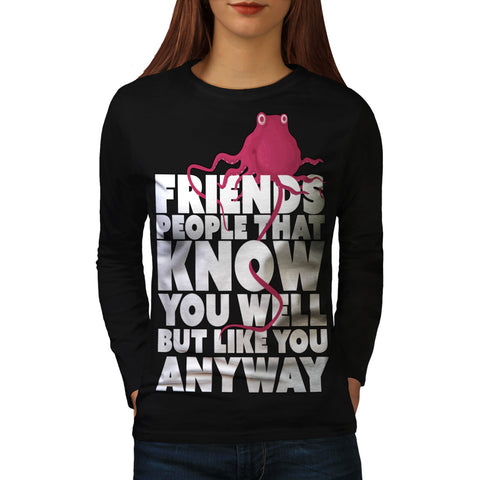 Friendly Octopus Fun Womens Long Sleeve T-Shirt
