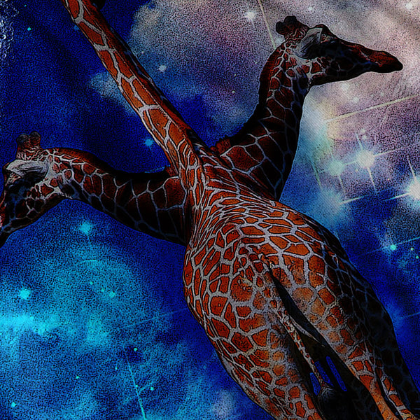 Giraffe Moonlight Mens Long Sleeve T-Shirt