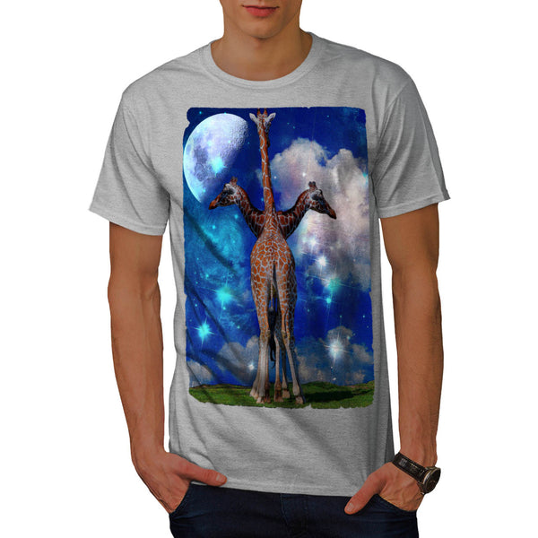 Giraffe Moonlight Mens T-Shirt