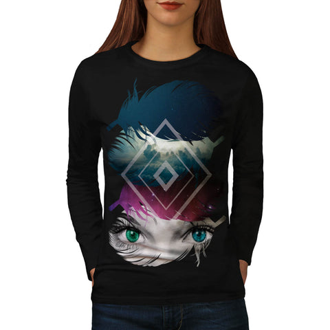 Eye Feather Fantasy Womens Long Sleeve T-Shirt