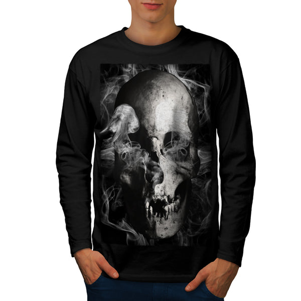 Skull Devil Flames Mens Long Sleeve T-Shirt