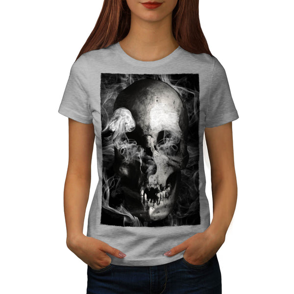 Skull Devil Flames Womens T-Shirt