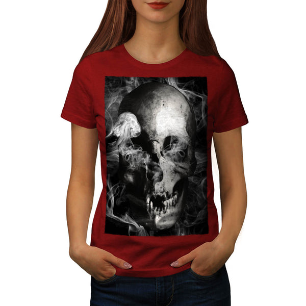 Skull Devil Flames Womens T-Shirt