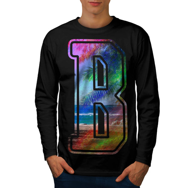 Vacation Time Letter Mens Long Sleeve T-Shirt