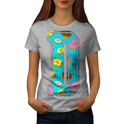 Doughnut Bite Letter Womens T-Shirt