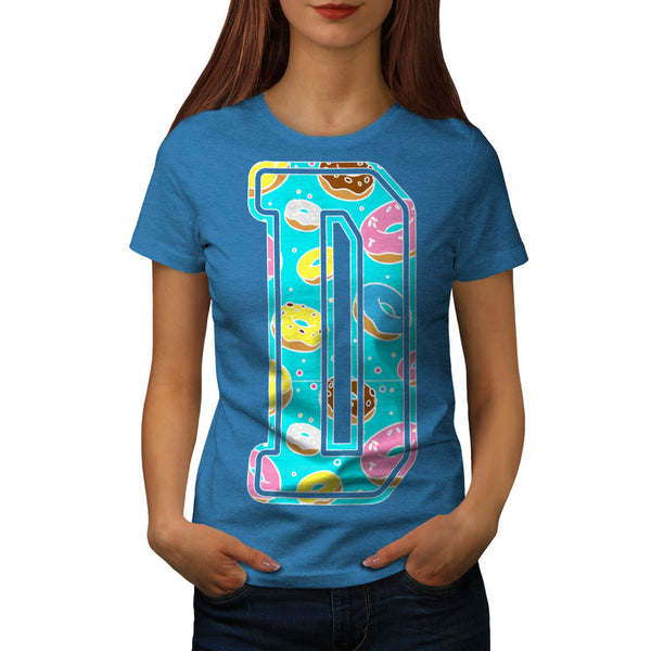 Doughnut Bite Letter Womens T-Shirt