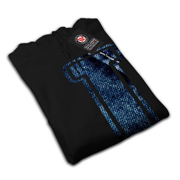 Jeans Fabric Letter Mens Hoodie