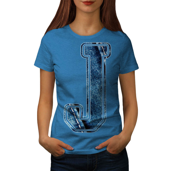 Jeans Fabric Letter Womens T-Shirt