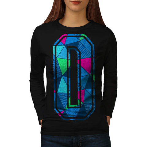 Object Shape Letter Womens Long Sleeve T-Shirt