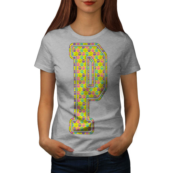 Peace Symbol Letter Womens T-Shirt