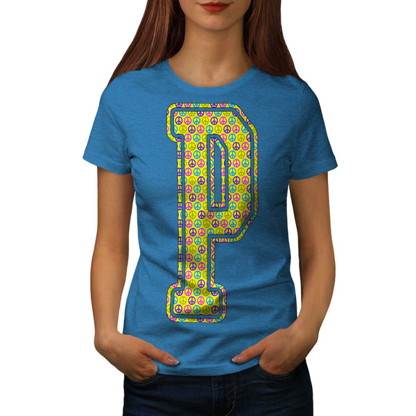 Peace Symbol Letter Womens T-Shirt