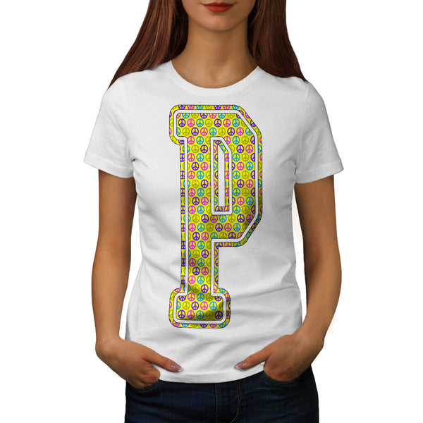 Peace Symbol Letter Womens T-Shirt