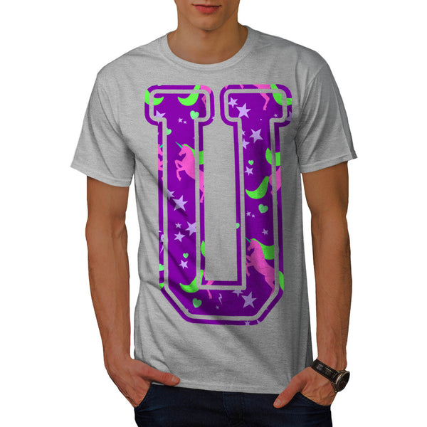 Unicorn Magic Letter Mens T-Shirt