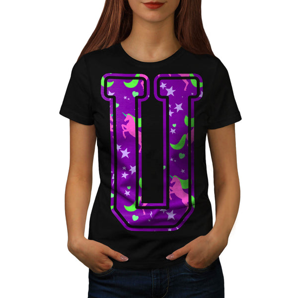 Unicorn Magic Letter Womens T-Shirt