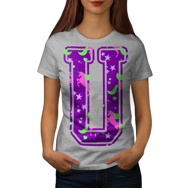 Unicorn Magic Letter Womens T-Shirt