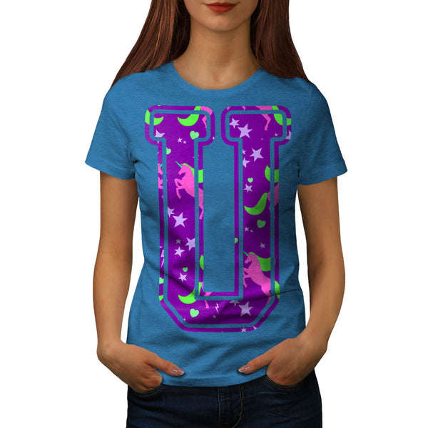 Unicorn Magic Letter Womens T-Shirt