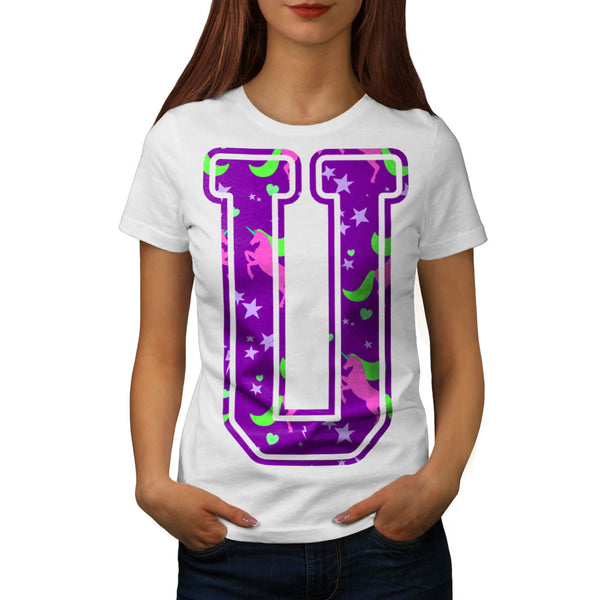 Unicorn Magic Letter Womens T-Shirt