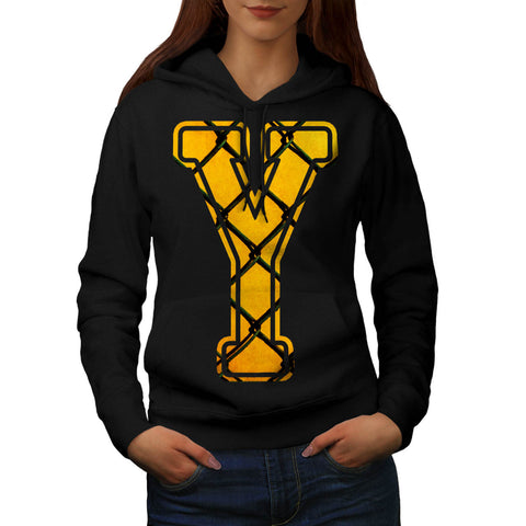 Yellow Fence Letter Womens Hoodie