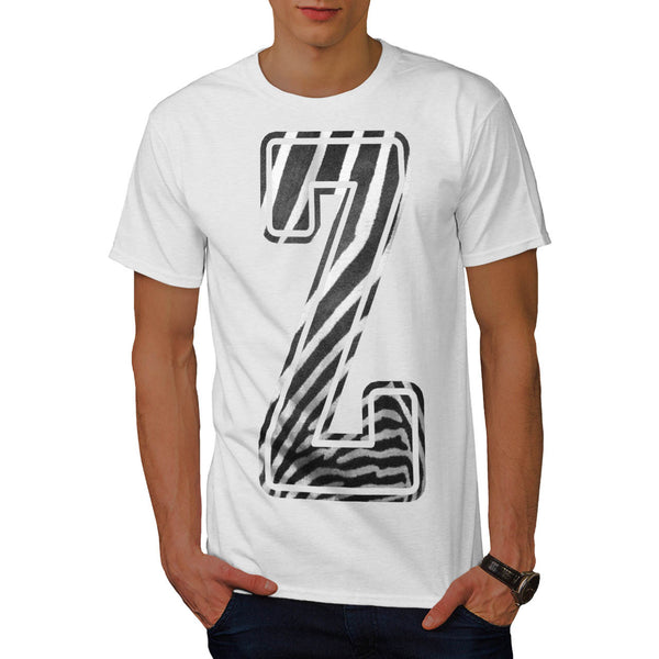 Zebra Pattern Letter Mens T-Shirt