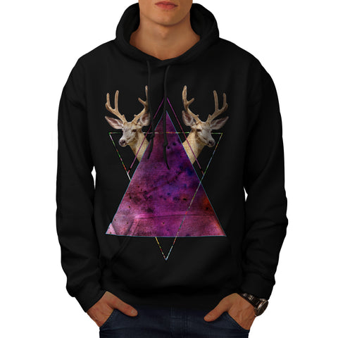 Deer Nature Triangle Mens Hoodie