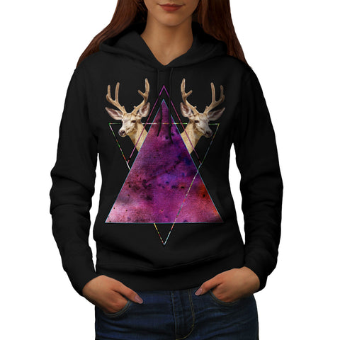 Deer Nature Triangle Womens Hoodie