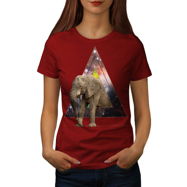 Space Elephant Shape Womens T-Shirt