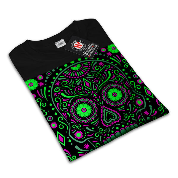 Skull Sugar Acid Art Mens T-Shirt