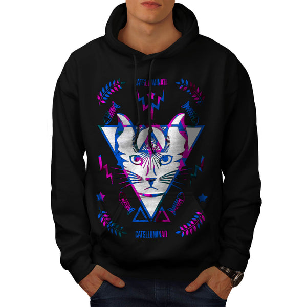 Cat Illuminati Magic Mens Hoodie