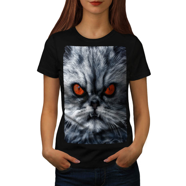 Furious Evil Kitty Womens T-Shirt