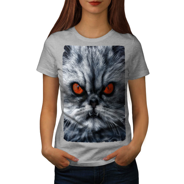 Furious Evil Kitty Womens T-Shirt