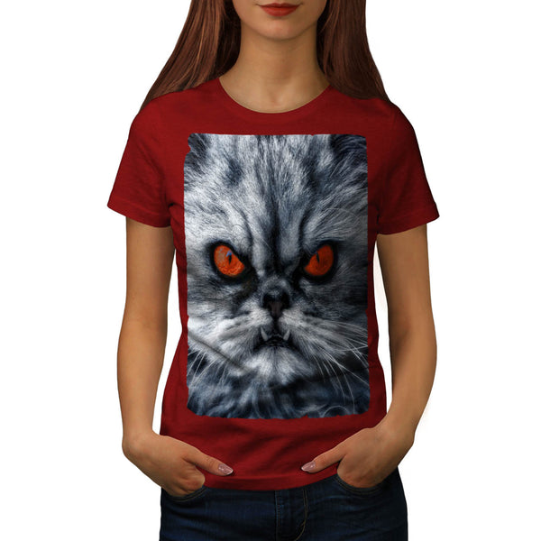 Furious Evil Kitty Womens T-Shirt