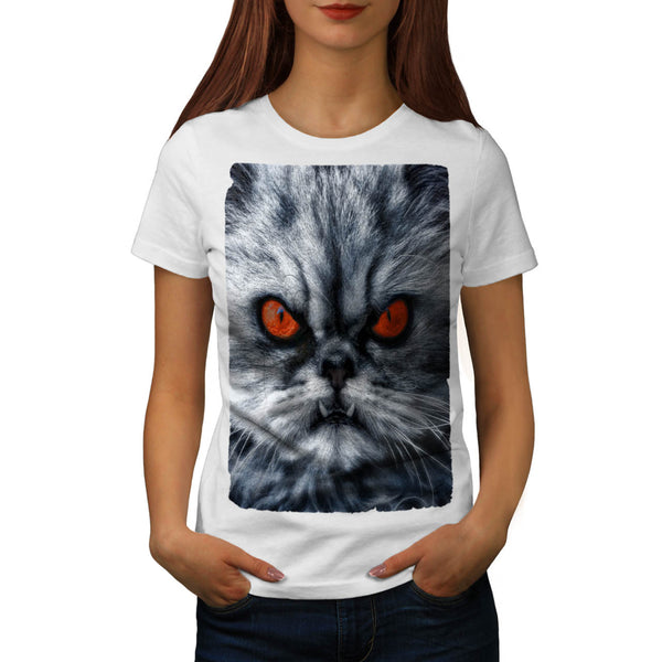 Furious Evil Kitty Womens T-Shirt