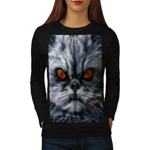 Furious Evil Kitty Womens Long Sleeve T-Shirt