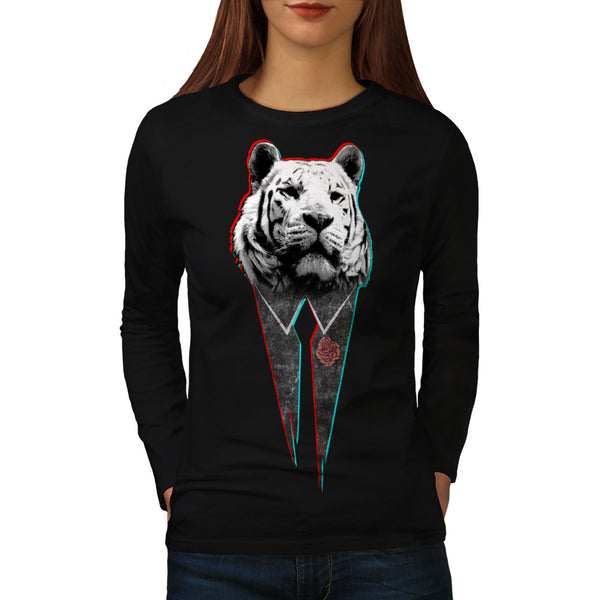 Suit Up Snow Tiger Womens Long Sleeve T-Shirt