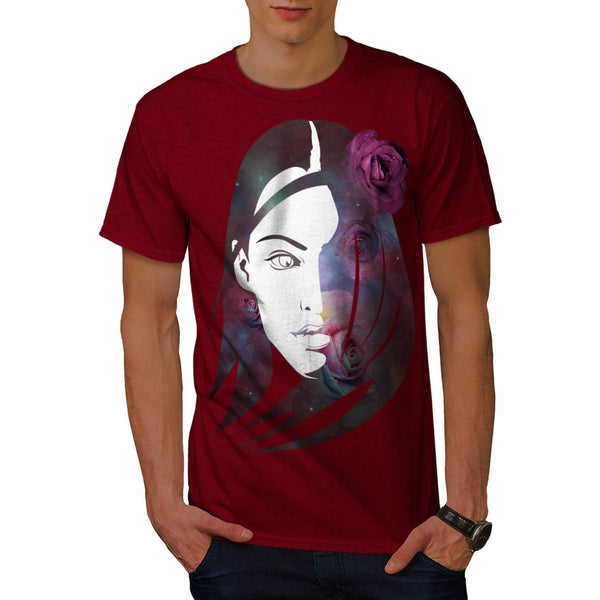 Space Flower Woman Mens T-Shirt