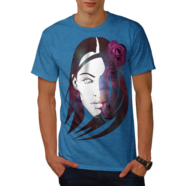 Space Flower Woman Mens T-Shirt