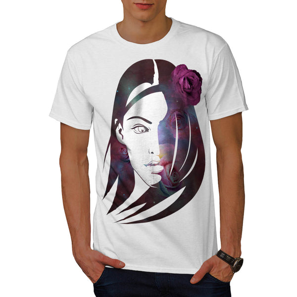 Space Flower Woman Mens T-Shirt
