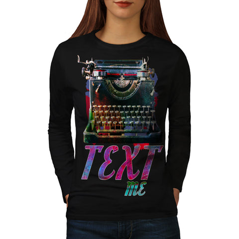 Retro Antique Text Womens Long Sleeve T-Shirt