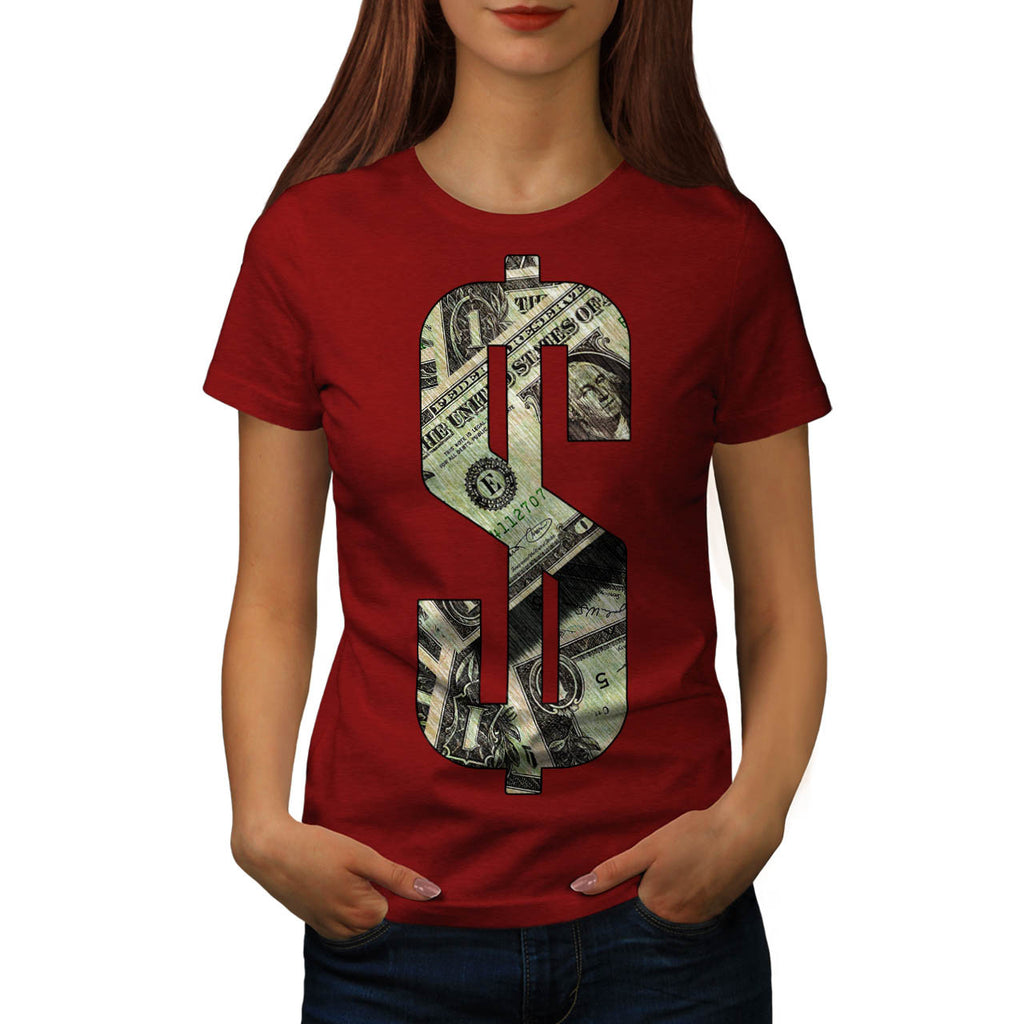 Dollar Bill Symbol Womens T-Shirt