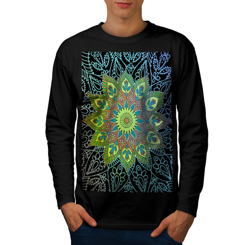 India Shaman Mandala Mens Long Sleeve T-Shirt
