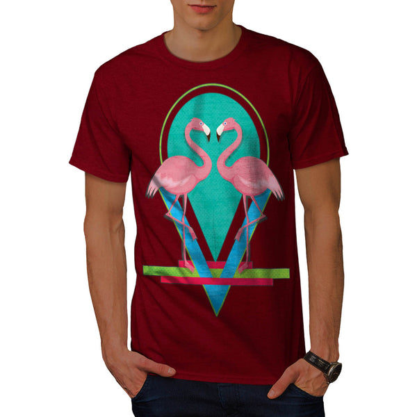 Dual Flamingo Dance Mens T-Shirt