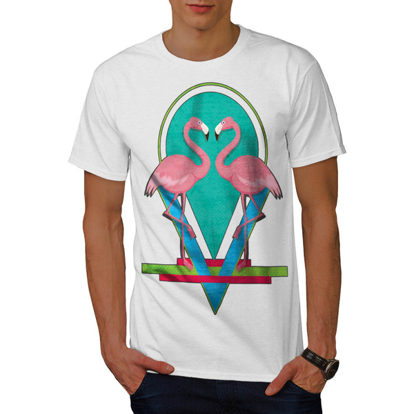 Dual Flamingo Dance Mens T-Shirt