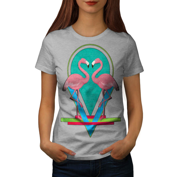 Dual Flamingo Dance Womens T-Shirt