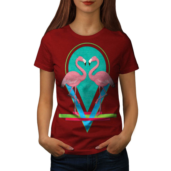 Dual Flamingo Dance Womens T-Shirt