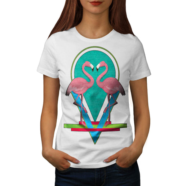 Dual Flamingo Dance Womens T-Shirt