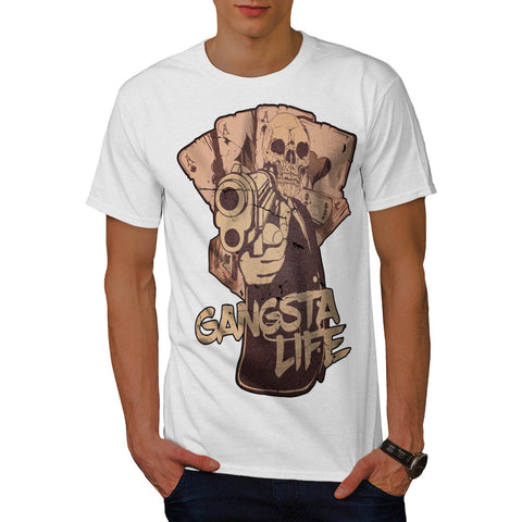 Gangsta Life Skull Mens T-Shirt