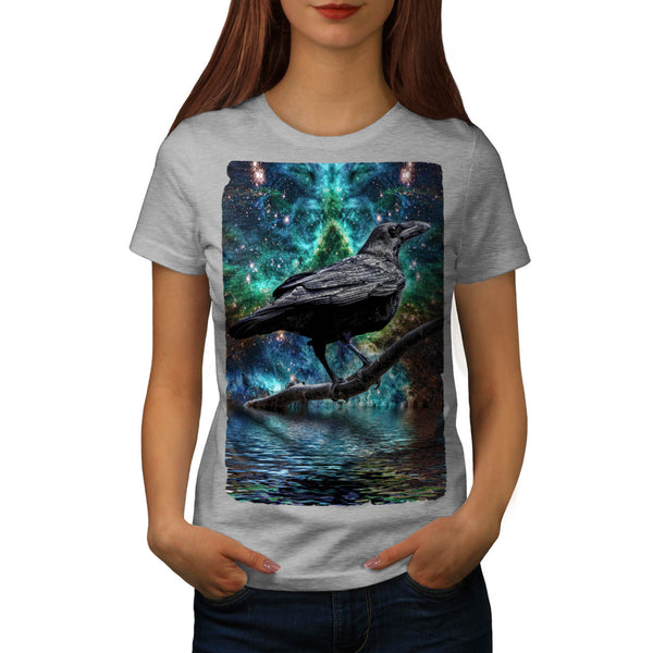 Surreal Galaxy Raven Womens T-Shirt