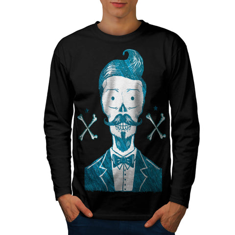 Skull Hipster Body Mens Long Sleeve T-Shirt